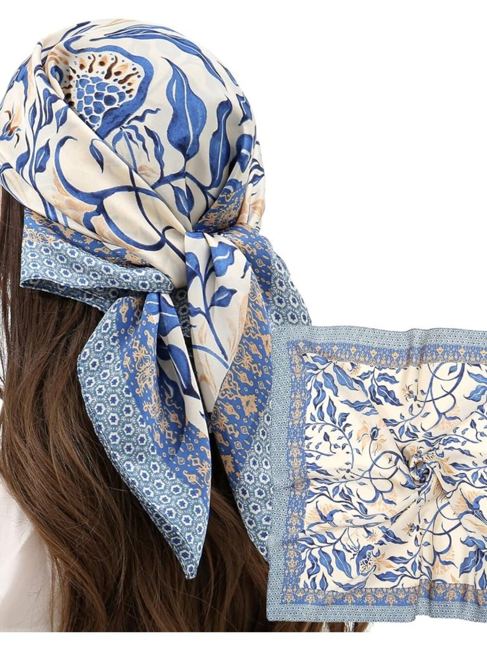Women Head Hair Scarf Like Satin Silk Scarf Sleeping Hair Wrapping Night 27.5"